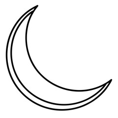 Elegant Moon Outline Vector
