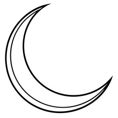 Elegant Moon Outline Vector