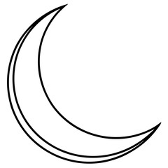 Elegant Moon Outline Vector