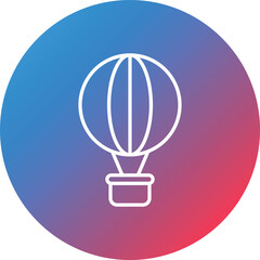 Obraz premium Air Balloon Line Gradient Circle Background Icon
