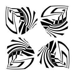 Основные RGB op art creative pattern, ornament, vector decorative element