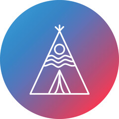 Wigwam Line Gradient Circle Background Icon © Circle Grid