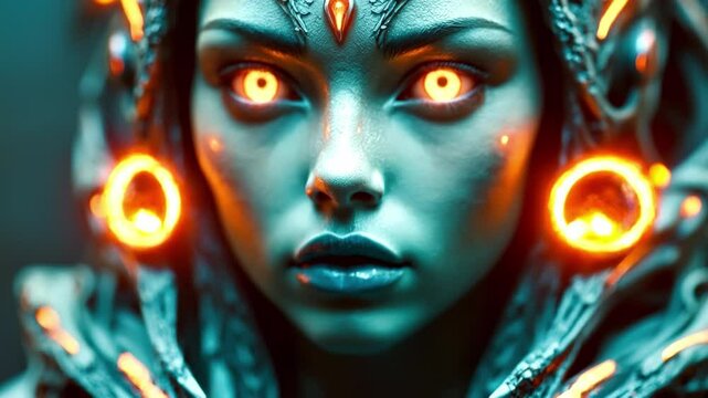 An ethereal and striking portrait of an other worldly figure