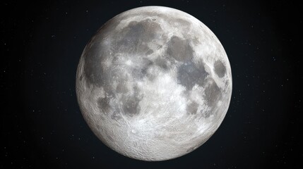 Obraz premium Detailed Lunar Surface View Against a Starry Black Sky, Space Exploration