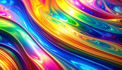 Naklejka premium Vibrant Abstract Flowing Colors in a Dynamic Design