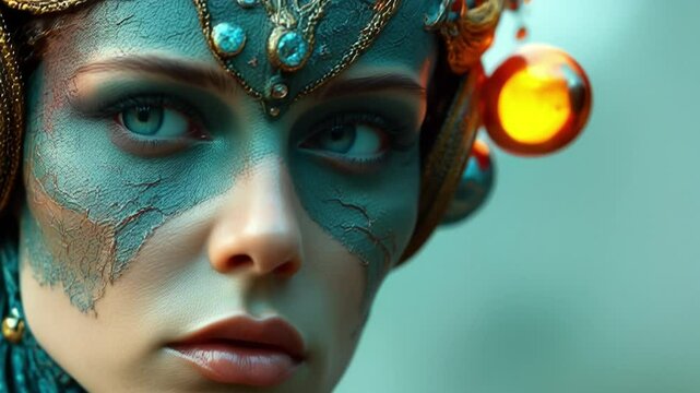 An ethereal and striking portrait of an other worldly figure