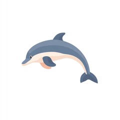 Obraz premium Graceful Dolphin Leaps Through Ocean Waters, A Minimalist Vector Illustration Depicting Aquatic Life