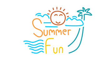 illustration captures the essence of summer fun with a playful and colorful design. 