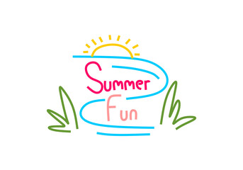 illustration captures the essence of summer fun with a playful and colorful design. 