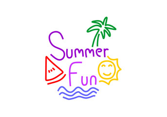 illustration captures the essence of summer fun with a playful and colorful design. 