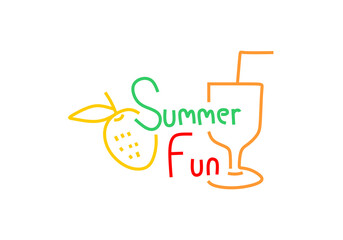 illustration captures the essence of summer fun with a playful and colorful design. 