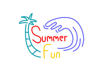 illustration captures the essence of summer fun with a playful and colorful design. 