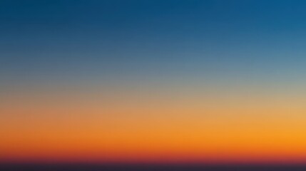 Gradient Sky Blue Blends into Orange with Dark Horizon, Abstract Color Transition