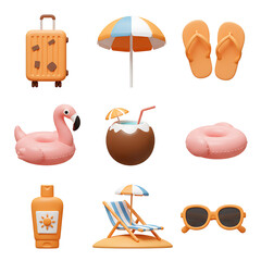 set of summer icons