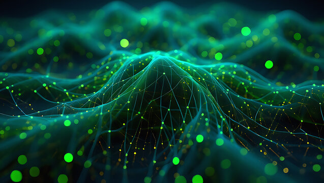 Tech Inspired Blue Motion Particle Art