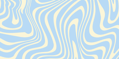 A minimal wavy abstract background with pastel blue and cream colors, inspired by 60s and 70s retro style.Vector illustration.