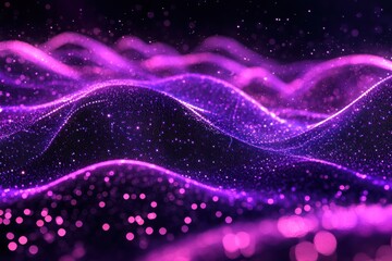 Obraz premium Abstract purple and pink digital particles