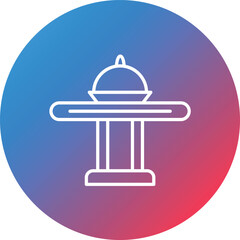 Dinner Table Line Gradient Circle Background Icon