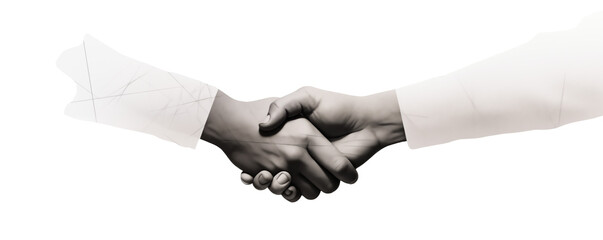A handshake symbolizes agreement, partnership, and business collaboration on a transparent background. isolated on white or transparent png