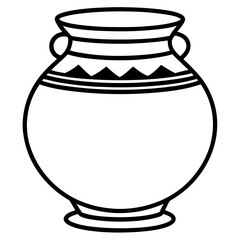 Heritage Pottery Outline Vector Design