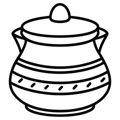 Heritage Pottery Outline Vector Design