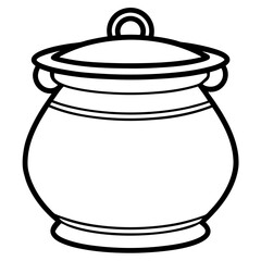 Heritage Pottery Outline Vector Design