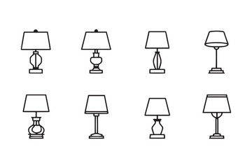 Lamp line art and black color