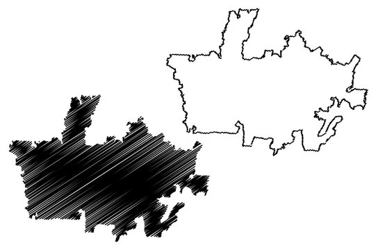 Depok City (Republic of Indonesia, Java island) map vector illustration, scribble sketch City of Depok map