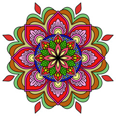 abstract floral ornament, Vibrant mandala with intricate floral patterns, Vintage decorative elements. Oriental pattern, vector illustration. Islam, Arabic, Indian, Moroccan,  Turkish, ottoman motifs