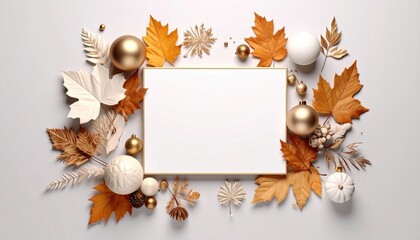 Autumn decor design home interior decorative content cozy environment top view seasonal aesthetics for fall celebrations