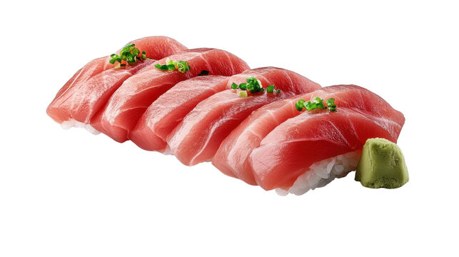 Sushi nigri tuna on white background

