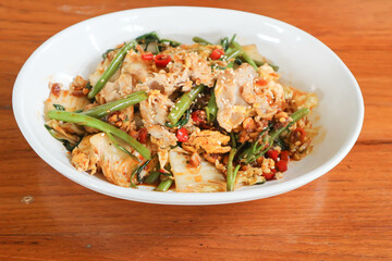 stir fried vegetable in oyster sauce or vegetable salad or sukiyaki