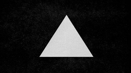 White Interwoven Triangle on Black Textured Background.