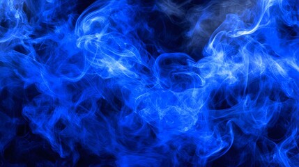 Abstract Blue Smoke Swirls Background Texture