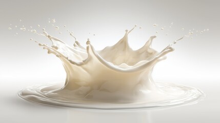 White Milk Splash on isolated background