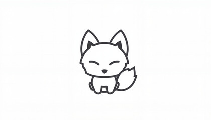 Fototapeta premium Cute cartoon fox character with a smiling expression 