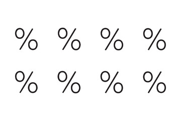 set of different type of 8 pcs Percent sign line art and black color