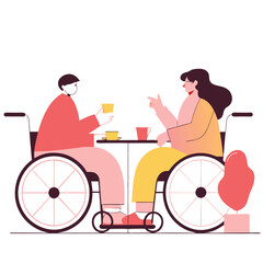 two wheelchair users man and woman 