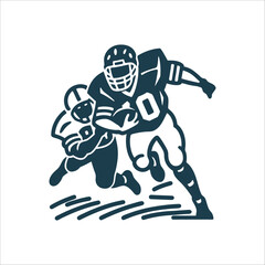 American Football Player Breaking Through Tackle Breaking Tackle Player powering through a defender