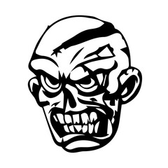 A chilling vector illustration of a human skull and crossbones, perfect for spooky Halloween designs or pirate-themed graphics