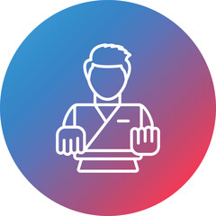Martial Arts Line Gradient Circle Background Icon
