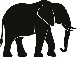 Walking Elephant Silhouette - Gentle Giant Animal Clipart