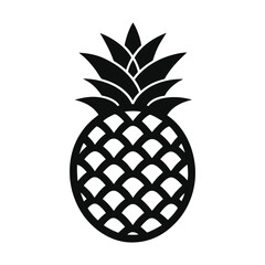 Obraz premium Simple pineapple silhouette icon in vector format, black on white