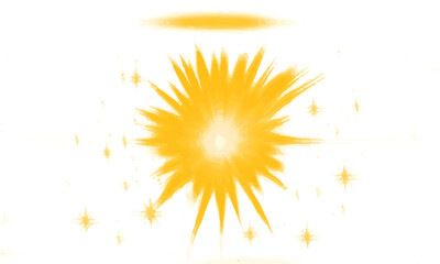 Fototapeta premium yellow light effect reflections, neon illumination in yellow colors. Bright light lens. Png spotlight spark. Stadium Lighting. Sunlight, Shiny stars, glowing sparks. Vector