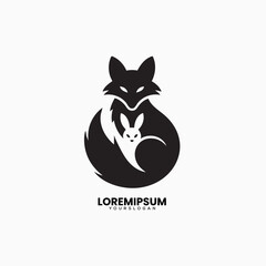 Sleek Fox and Rabbit Logo Design Illustrating Nature and Harmony

