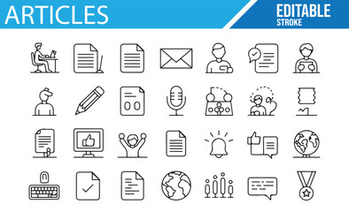 Editable Icons for Content Creation, Articles, and Writing Tools

