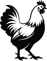Chicken Silhouette Logo Vector - Farm Animal Brand Icon