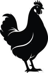 Minimal Chicken Silhouette - Modern Poultry Logo Vector