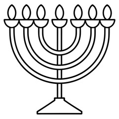 Minimal Menorah Line Art Design