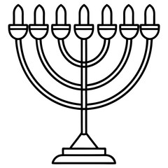 Fototapeta premium Minimal Menorah Line Art Design